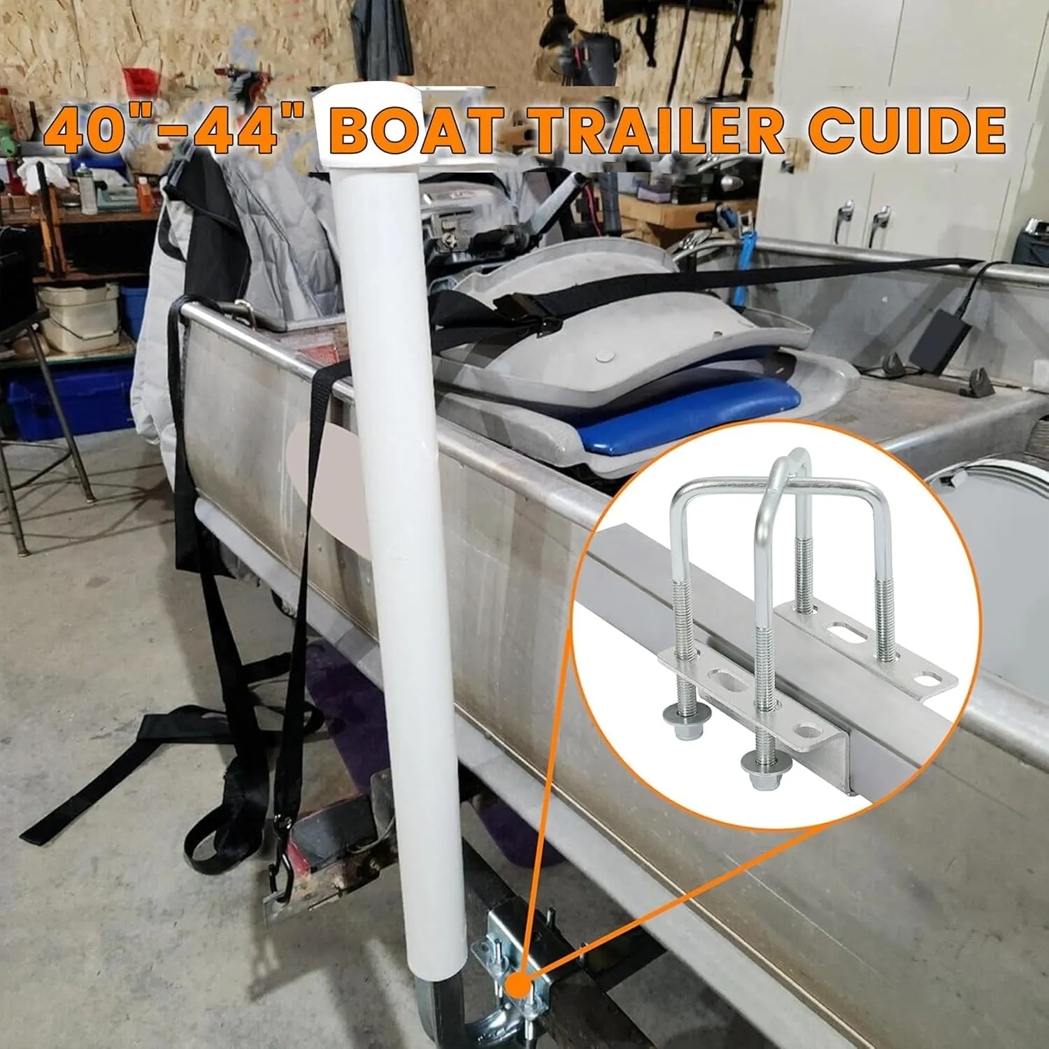 KUAFU Boat Trailer Guide Poles with PVC Pipes for Ski Boat Fishing Boat or Sailboat Trailer Compatible with Frames up to 3" w x 4-1/4" H