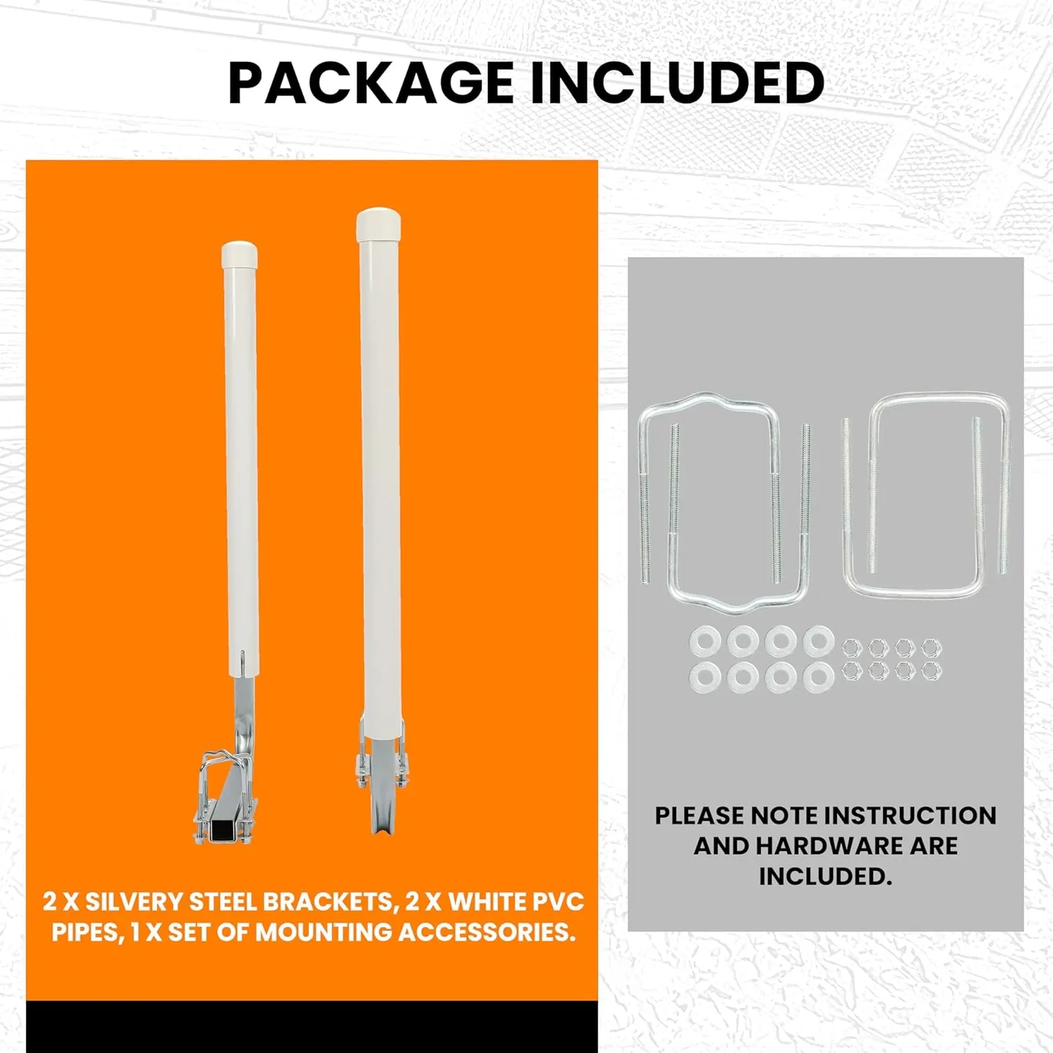 KUAFU Boat Trailer Guide Poles with PVC Pipes for Ski Boat Fishing Boat or Sailboat Trailer Compatible with Frames up to 3" w x 4-1/4" H