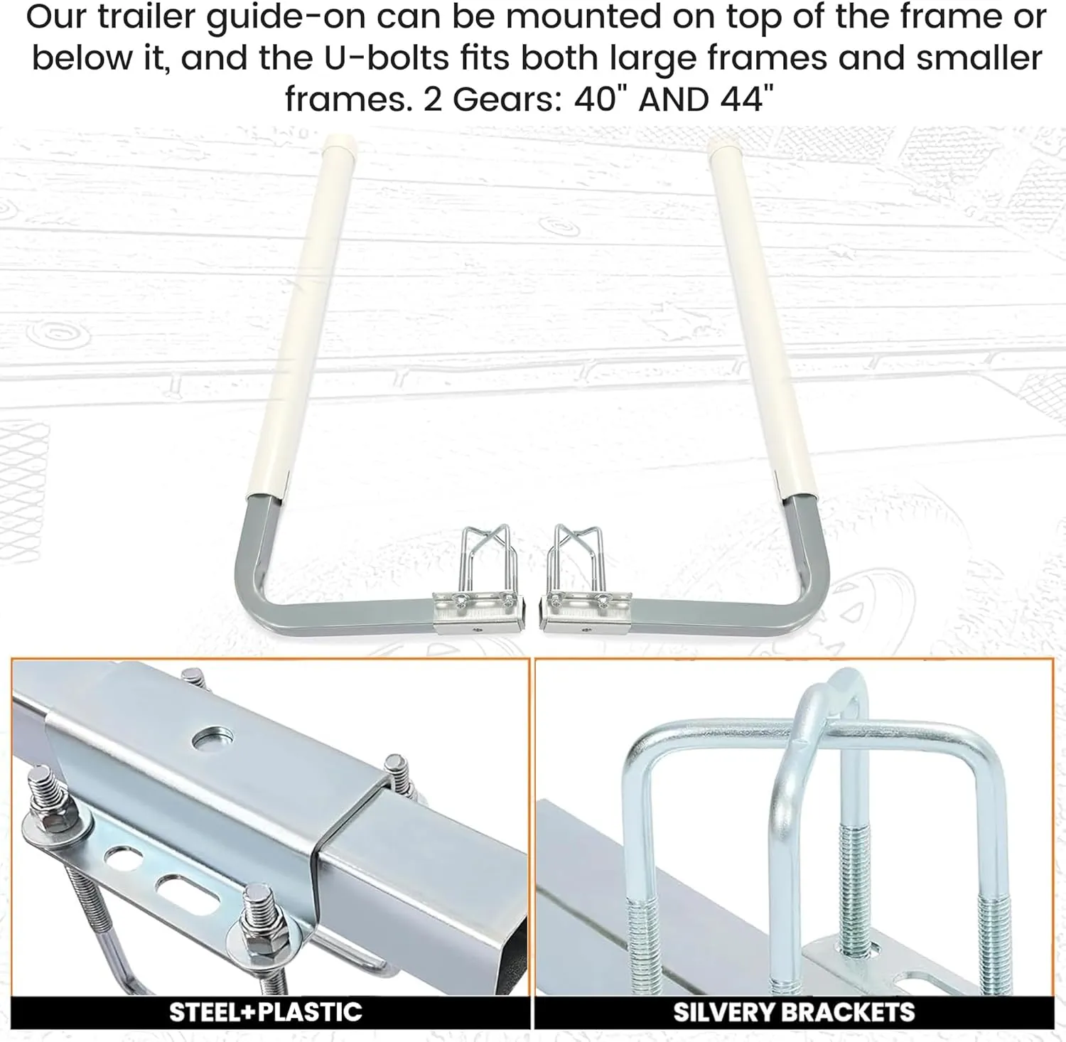 KUAFU Boat Trailer Guide Poles with PVC Pipes for Ski Boat Fishing Boat or Sailboat Trailer Compatible with Frames up to 3" w x 4-1/4" H