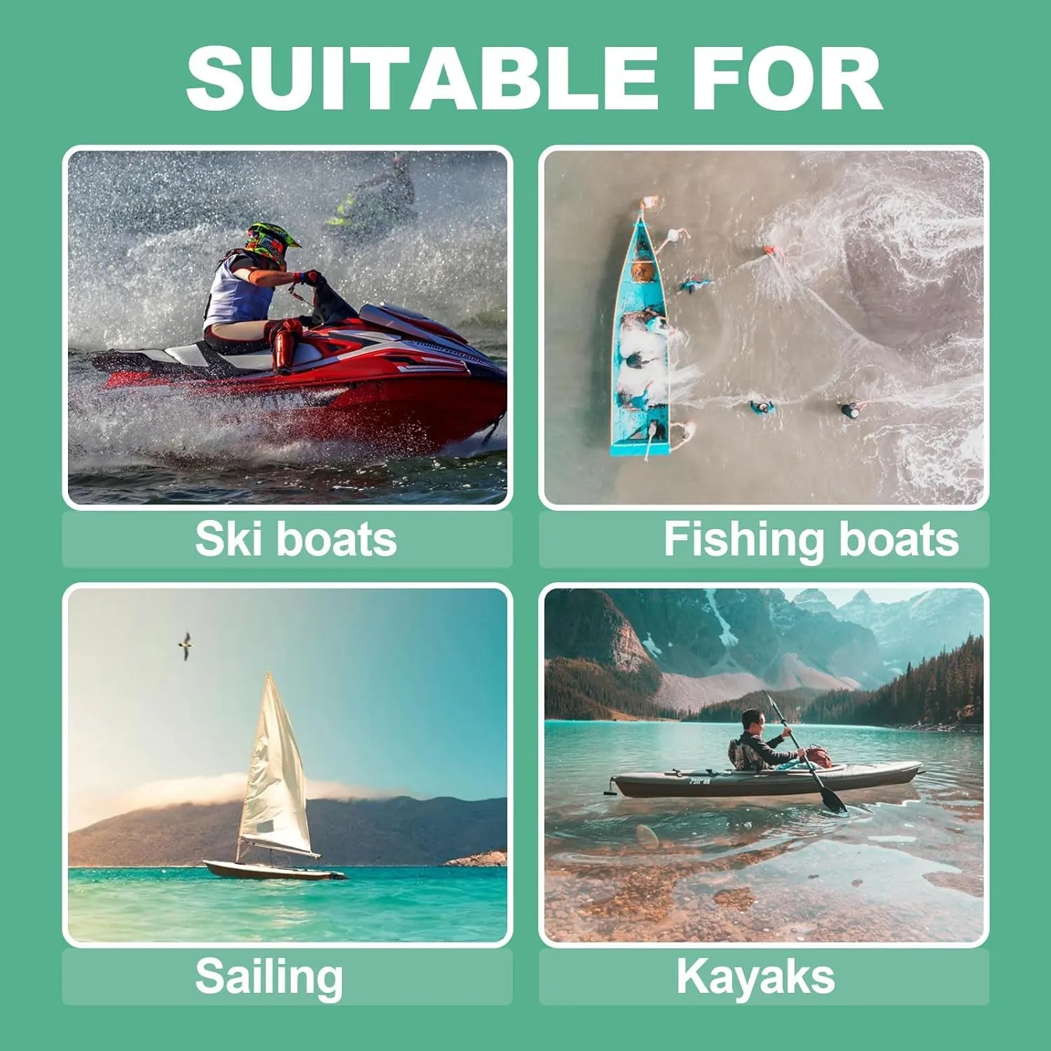 KUAFU Boat Trailer Guide Poles with PVC Pipes for Ski Boat Fishing Boat or Sailboat Trailer Compatible with Frames up to 3" w x 4-1/4" H