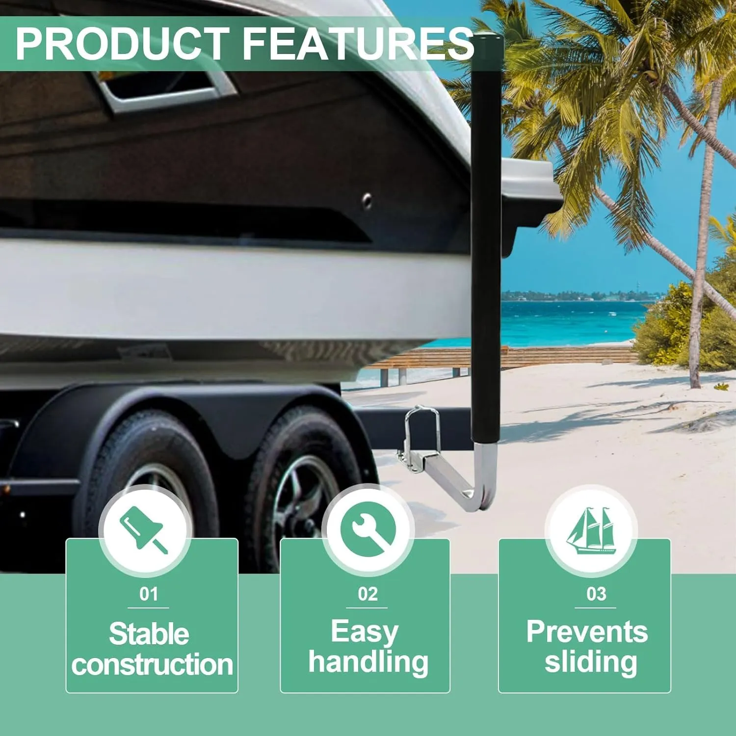 KUAFU Boat Trailer Guide Poles with PVC Pipes for Ski Boat Fishing Boat or Sailboat Trailer Compatible with Frames up to 3" w x 4-1/4" H