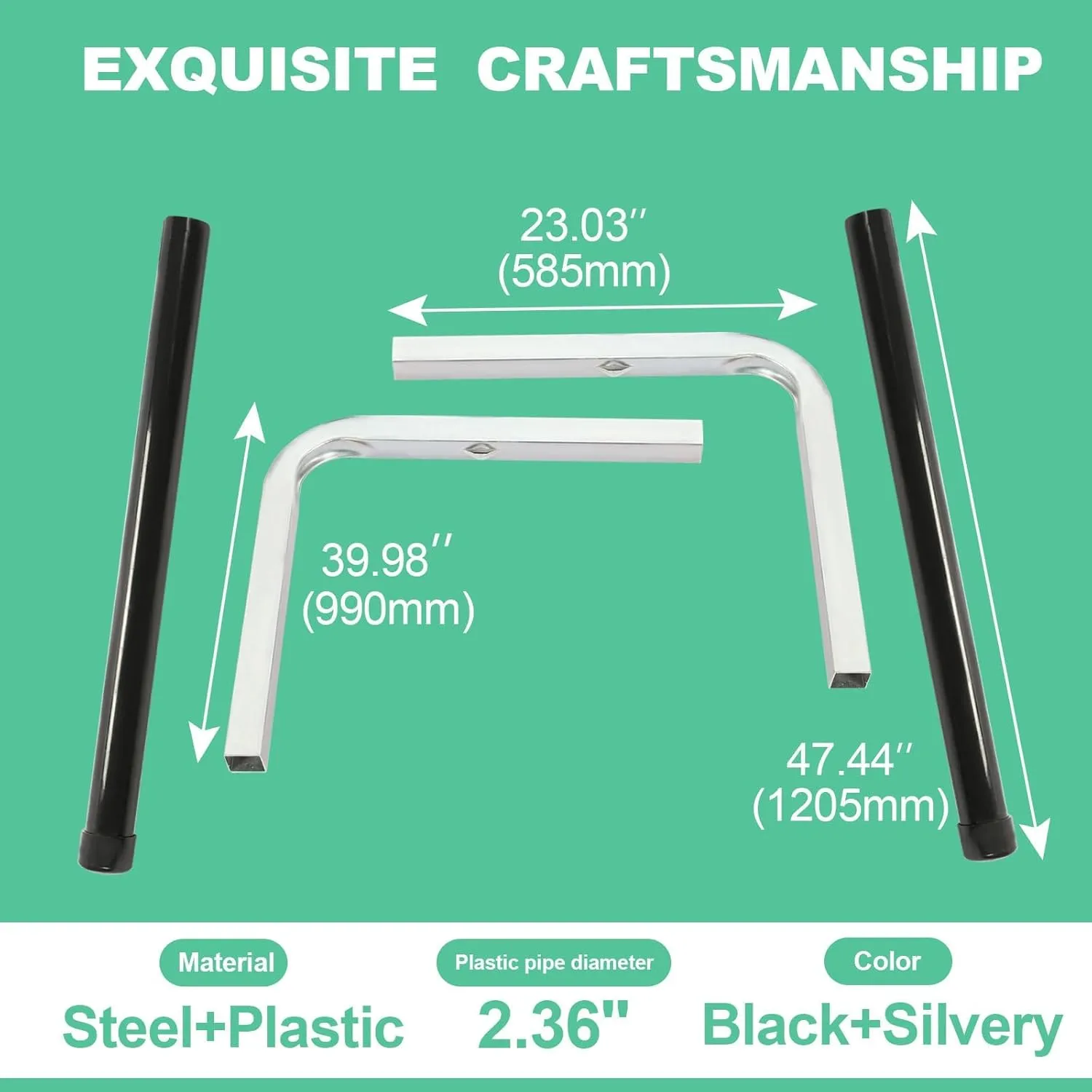 KUAFU Boat Trailer Guide Poles with PVC Pipes for Ski Boat Fishing Boat or Sailboat Trailer Compatible with Frames up to 3" w x 4-1/4" H