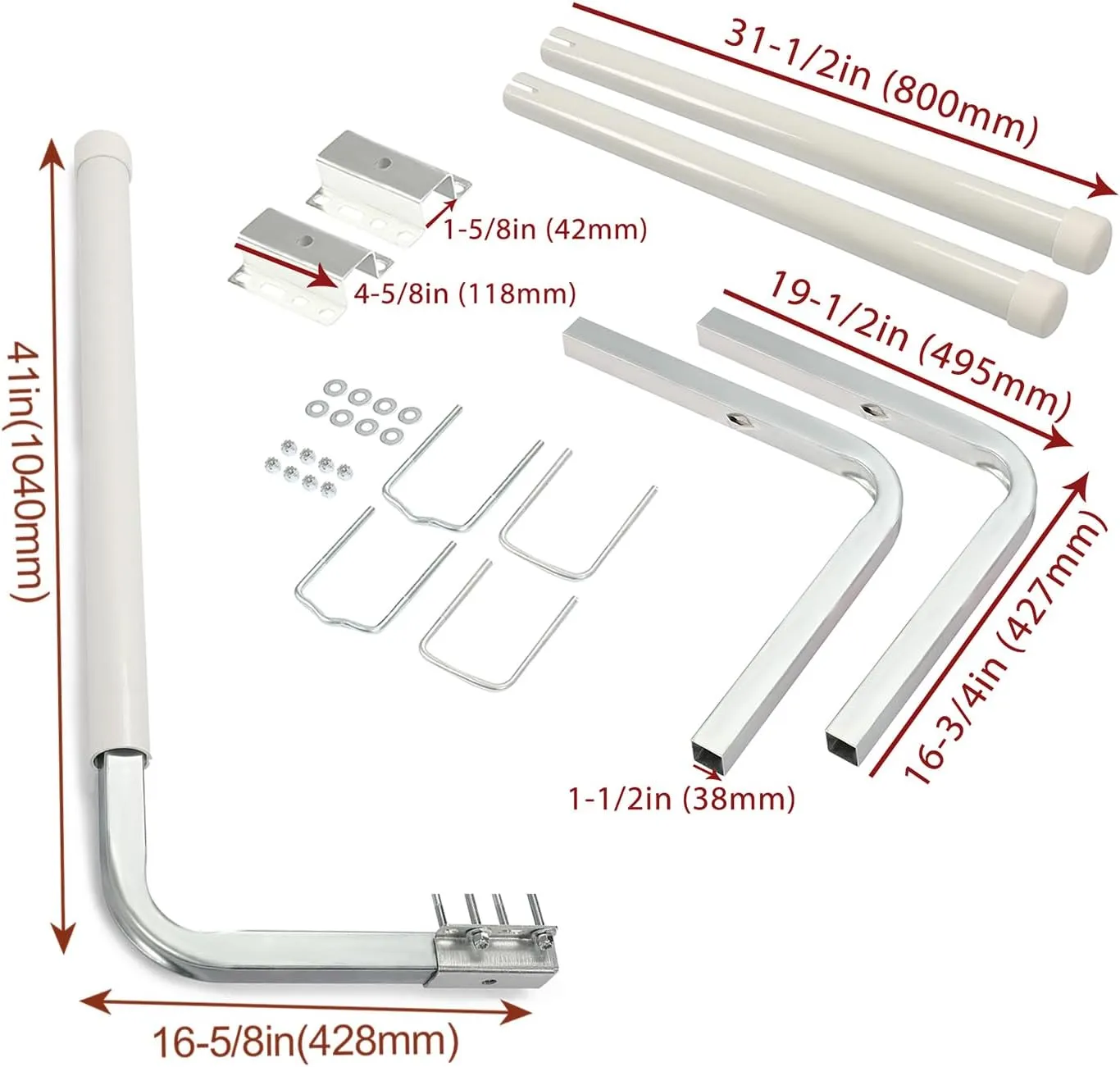 KUAFU Boat Trailer Guide Poles with PVC Pipes for Ski Boat Fishing Boat or Sailboat Trailer Compatible with Frames up to 3" w x 4-1/4" H