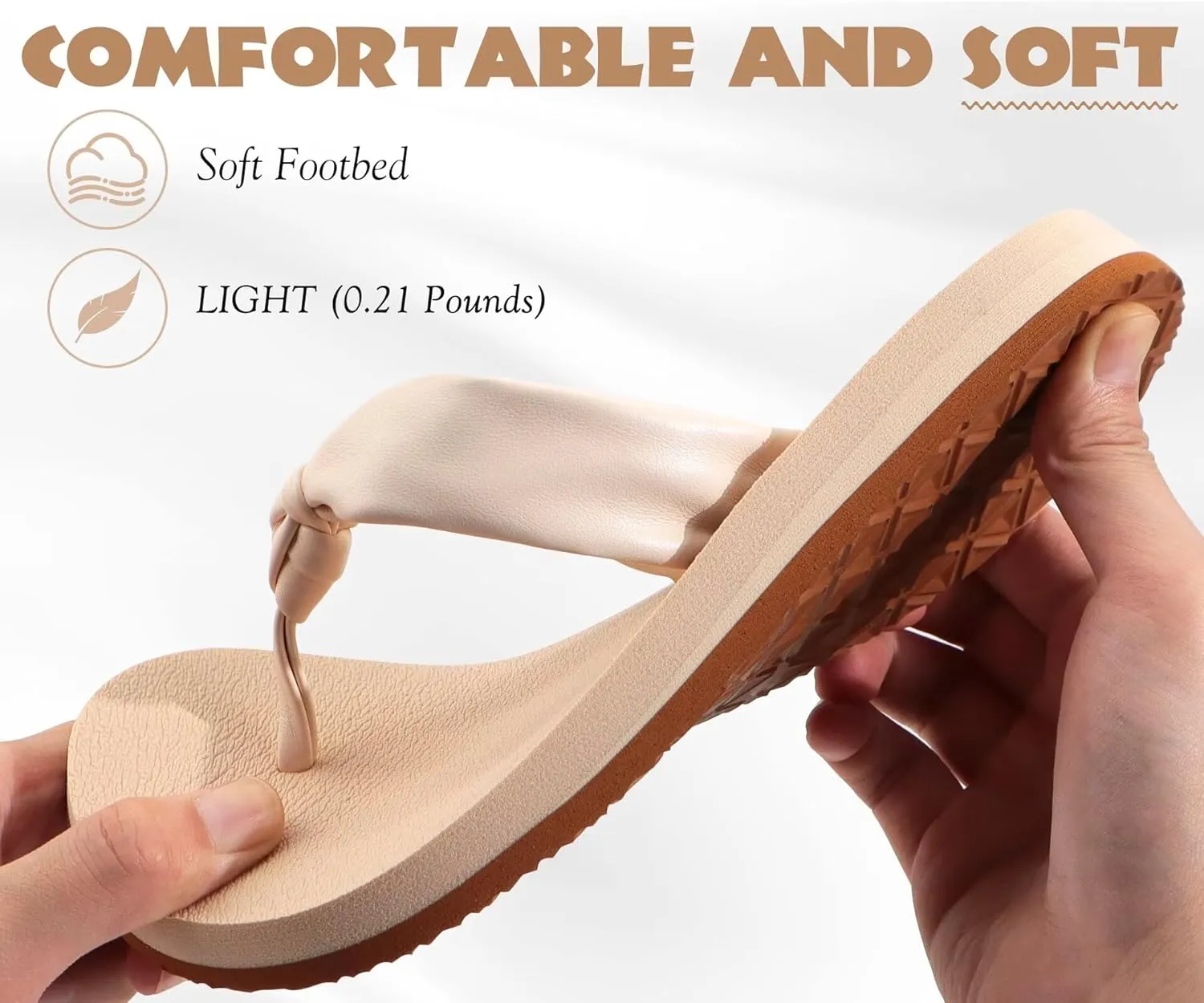 KuaiLu Womens Flip Flops With Arch Support Comfortable Yoga Mat Cushion Thong Leather Sandals for Ladies Fashion Slip On Summer Beach Walking Slides Indoor Outdoor Travel Orthotic Slippers