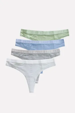 Ladies Cotton Stretch Low Rise Thong