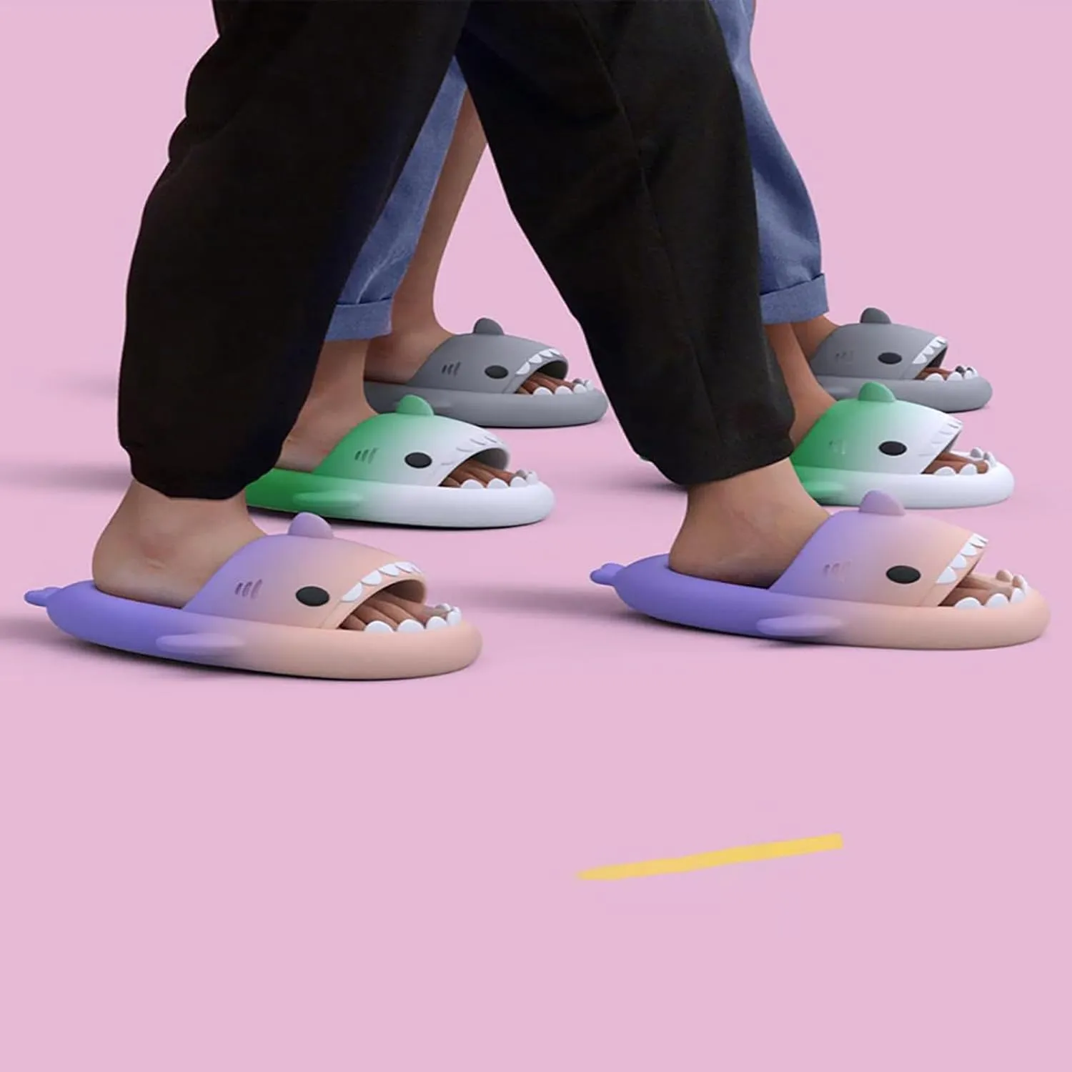 LELEBEAR Sharklas Originales Kids, Sharky Chanclas,Kids Shark Slides,Summer Cloud Shark Slippers Non-Slip Open Toe Sandals