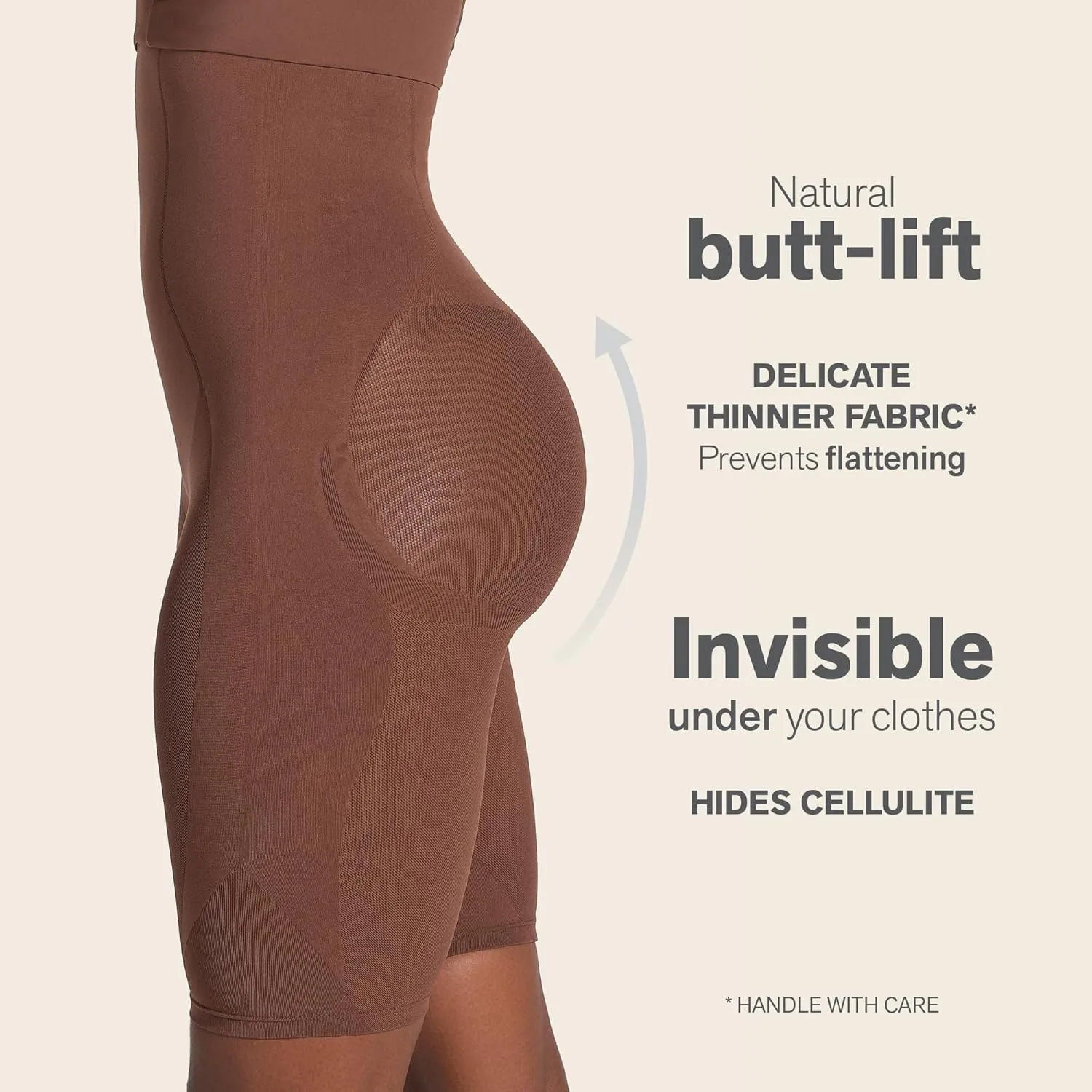 Leonisa High Waisted Shapewear Shorts for Women – Tummy Control Shaper Shorts, Invisible Butt Lifter Body Shaper