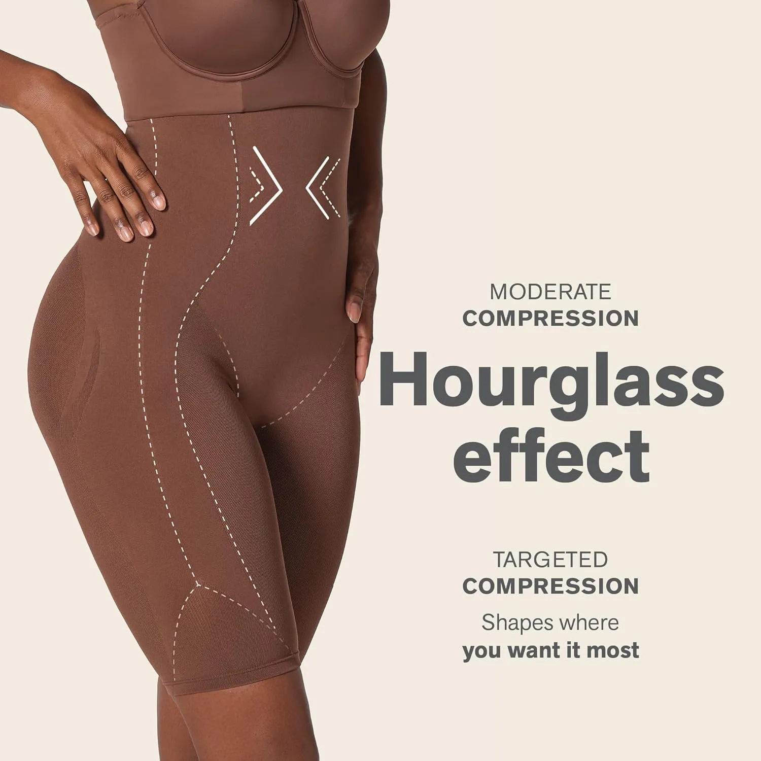 Leonisa High Waisted Shapewear Shorts for Women – Tummy Control Shaper Shorts, Invisible Butt Lifter Body Shaper