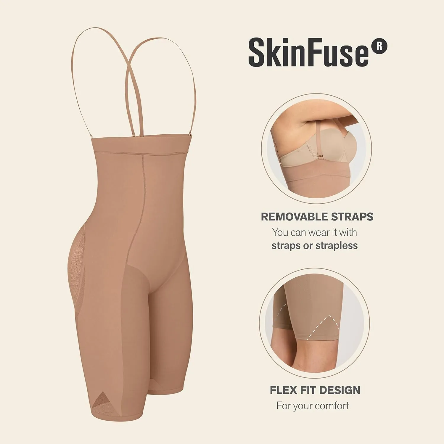 Leonisa High Waisted Shapewear Shorts for Women – Tummy Control Shaper Shorts, Invisible Butt Lifter Body Shaper