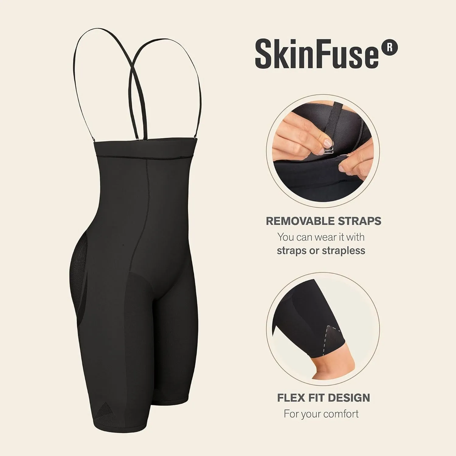 Leonisa High Waisted Shapewear Shorts for Women – Tummy Control Shaper Shorts, Invisible Butt Lifter Body Shaper