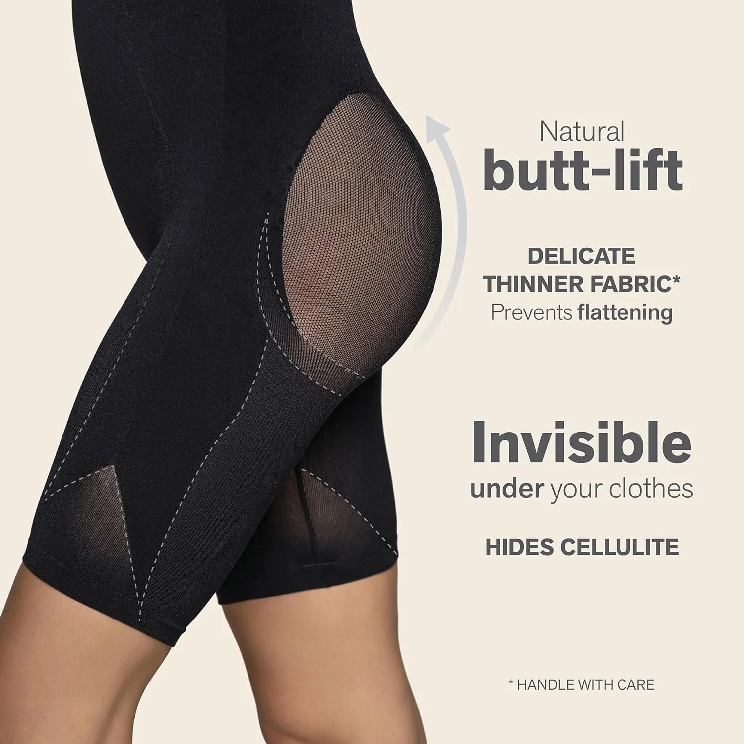 Leonisa High Waisted Shapewear Shorts for Women – Tummy Control Shaper Shorts, Invisible Butt Lifter Body Shaper