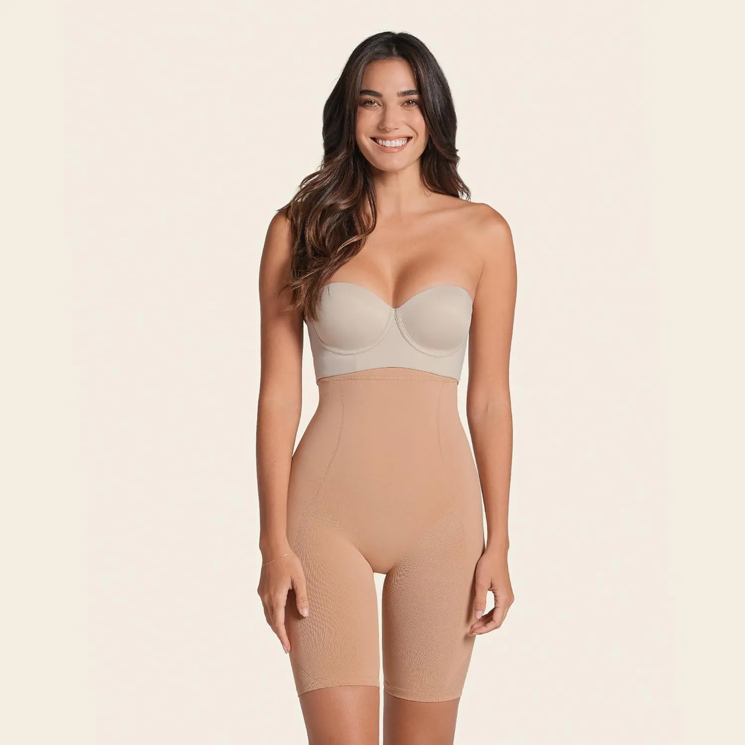 Leonisa High Waisted Shapewear Shorts for Women – Tummy Control Shaper Shorts, Invisible Butt Lifter Body Shaper