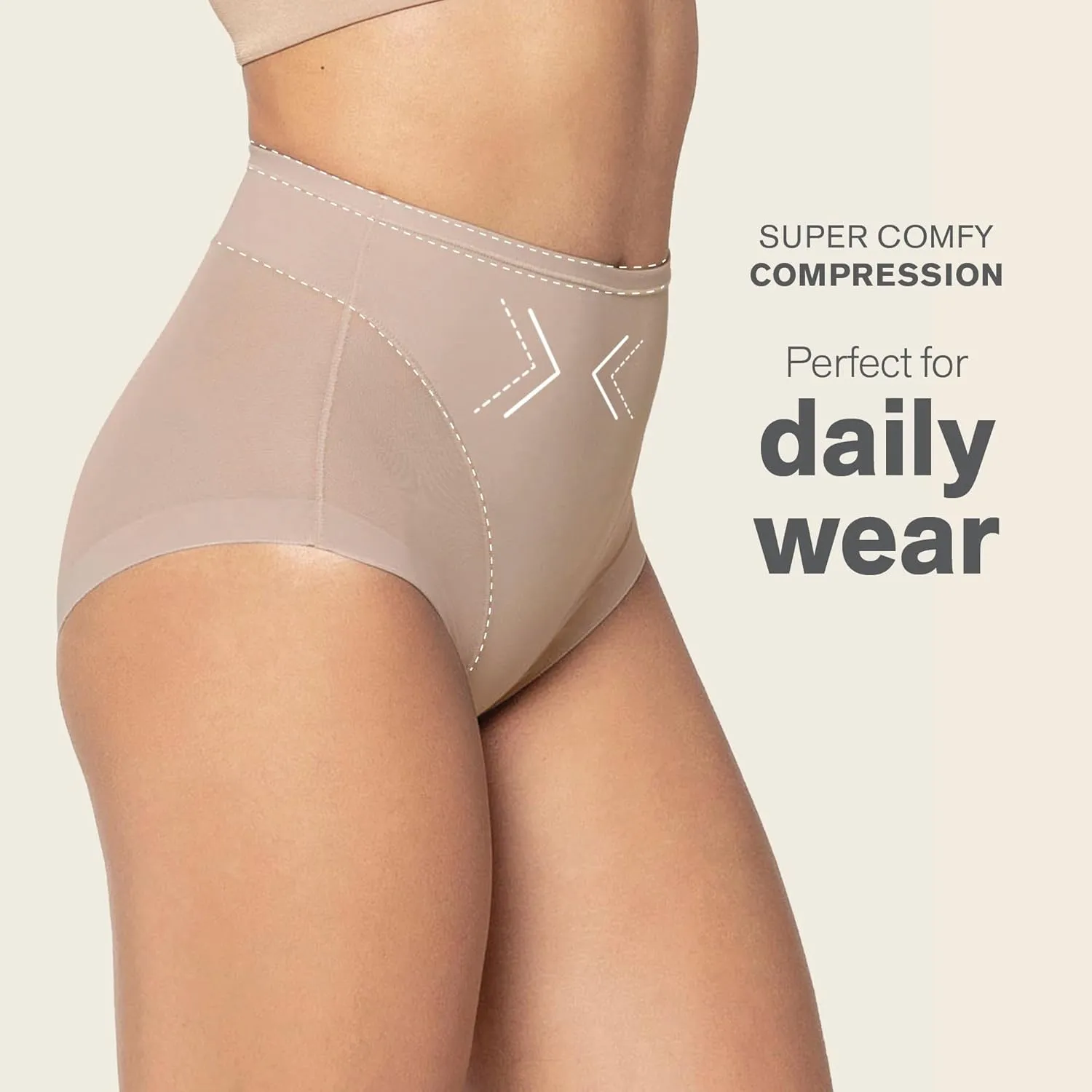 Leonisa Invisible High Waisted Tummy Control Underwear - Shapewear Panties For Women