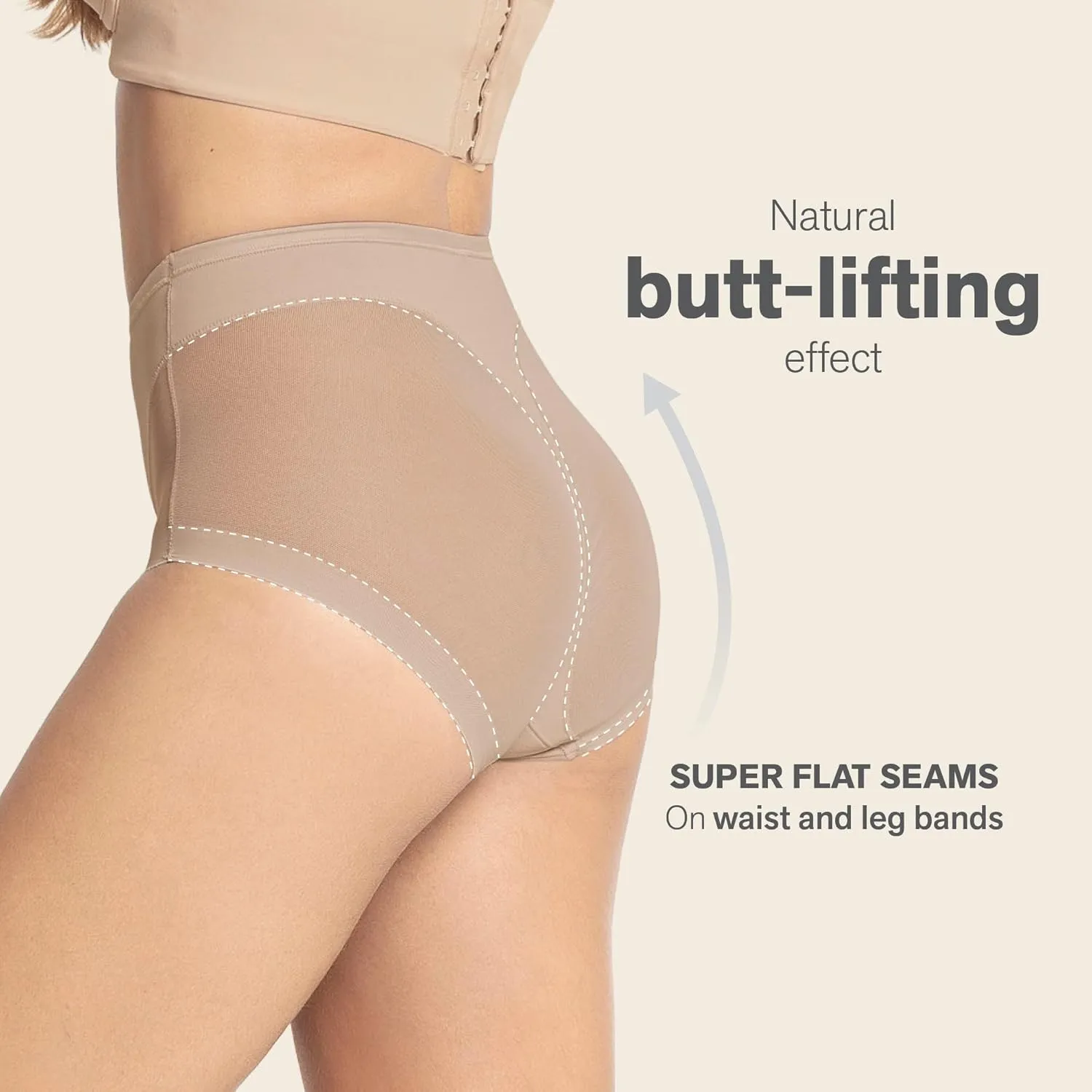 Leonisa Invisible High Waisted Tummy Control Underwear - Shapewear Panties For Women