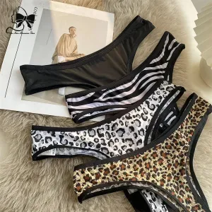 Leopard Lace Low Waist Thong