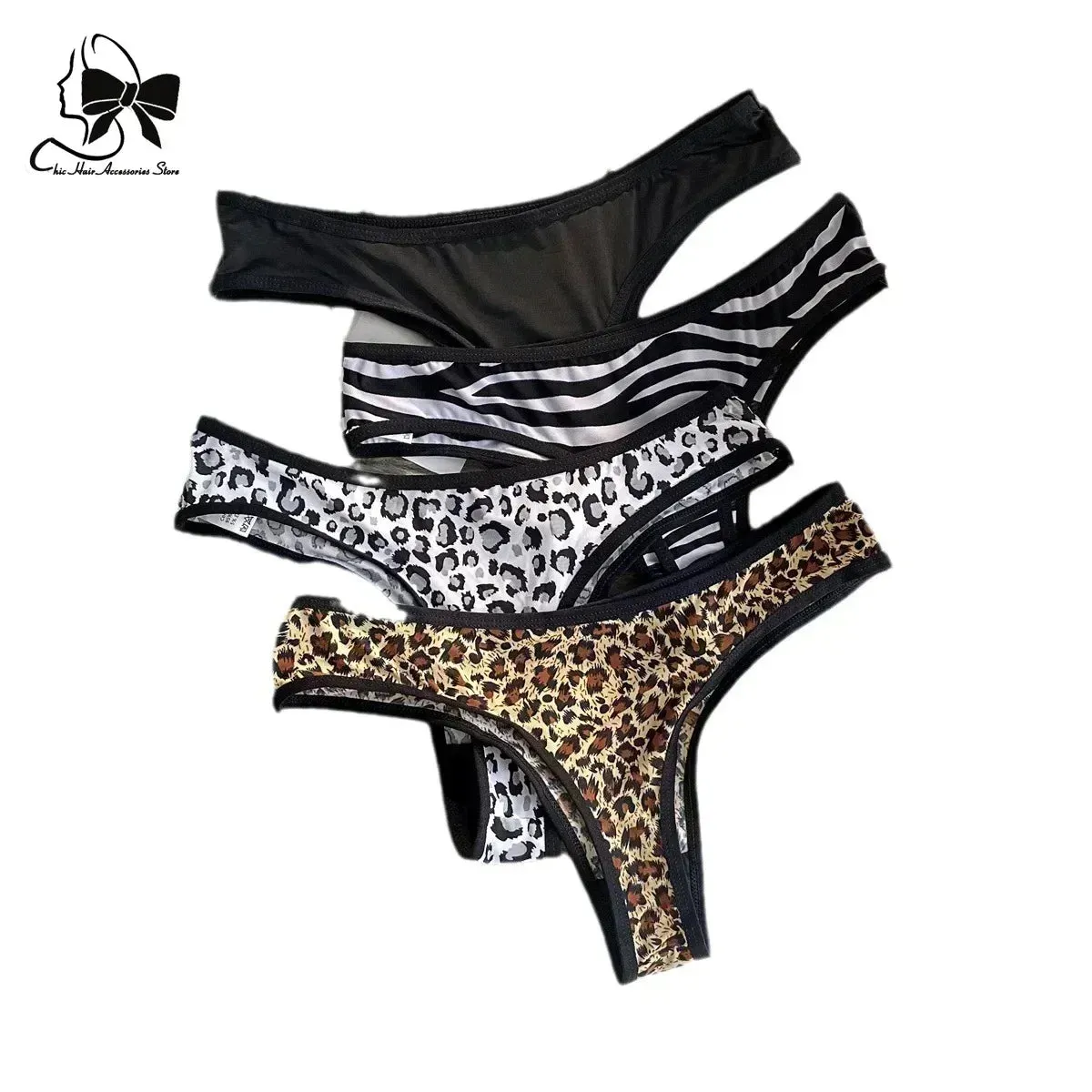 Leopard Lace Low Waist Thong