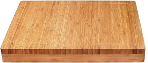 Lipper International Bamboo Wood Over-the-Counter-Edge Kitchen Cutting and Serving Board, 17-5/8" x 13-7/8" x 2"