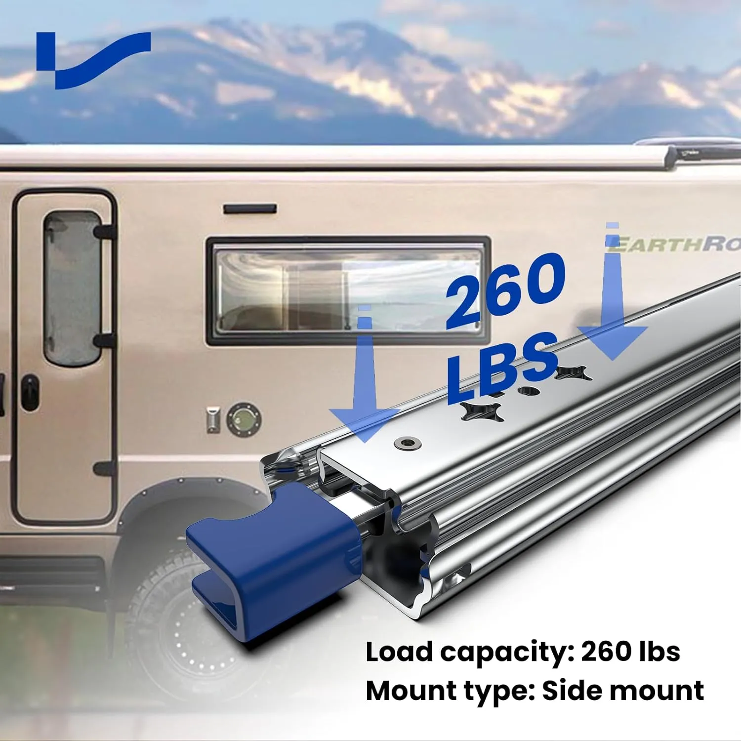 LONTAN 1 Pair Heavy Duty Drawer Slides 36 Inch Full Extension Ball Bearing Side Mount Glides Runners Rails Cabinet RV Tool Box Runners Tracks Glides 260lb Load Capacity (with Lock, Silver)