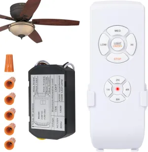 LPHUMEX Ceiling Fan Light Remote Control Kit with Ultra-Small Receiver – Ceiling Fan Speed, Timer & Light Control, Universal Compatibility for AC Motor Hunter/Honeywell/Hampton Bay/Other Ceiling Fans