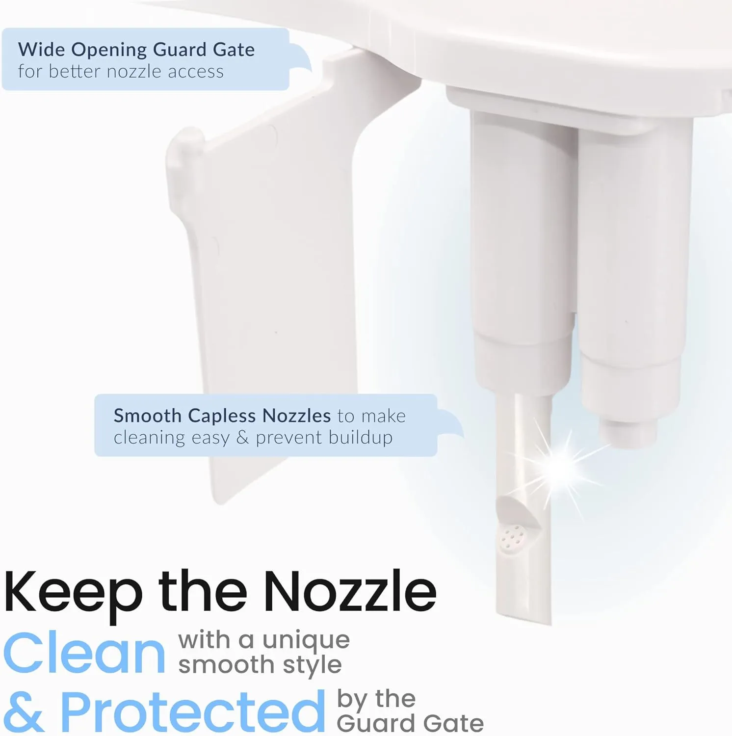 LUXE Bidet NEO 320 Plus - Patented Bidet Attachment for Toilet Seat, Innovative Hinges to Clean, Slide-in Install, Advanced 360° Self-Clean, Warm, Dual Nozzles, Feminine & Rear Wash (Chrome)