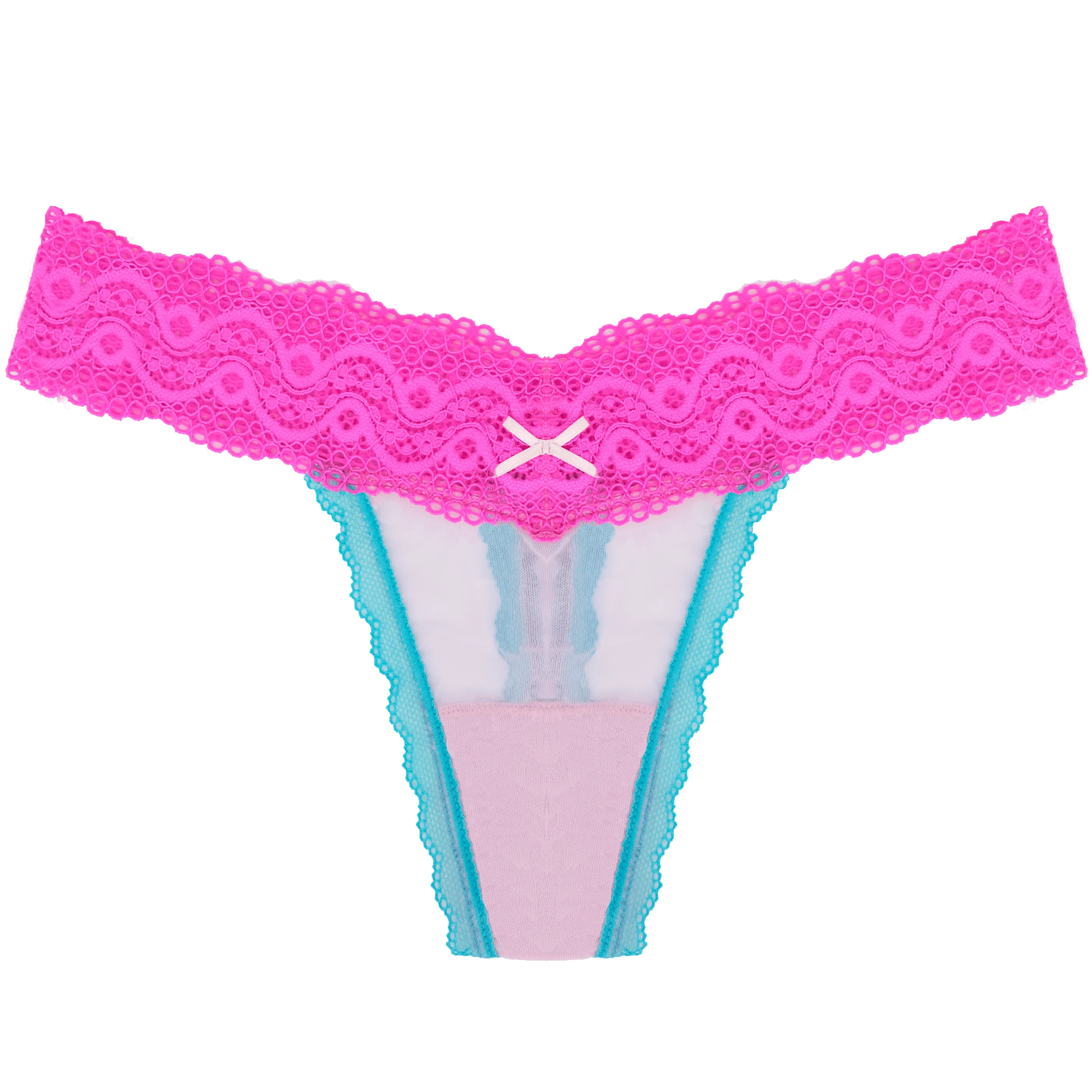 Luxe Lace Thong | Bubblegum