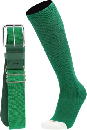 MadSportsStuff Softball or Baseball Socks and Belt Combo - Youth and Adult Sizes Boys and Girls Men and Women