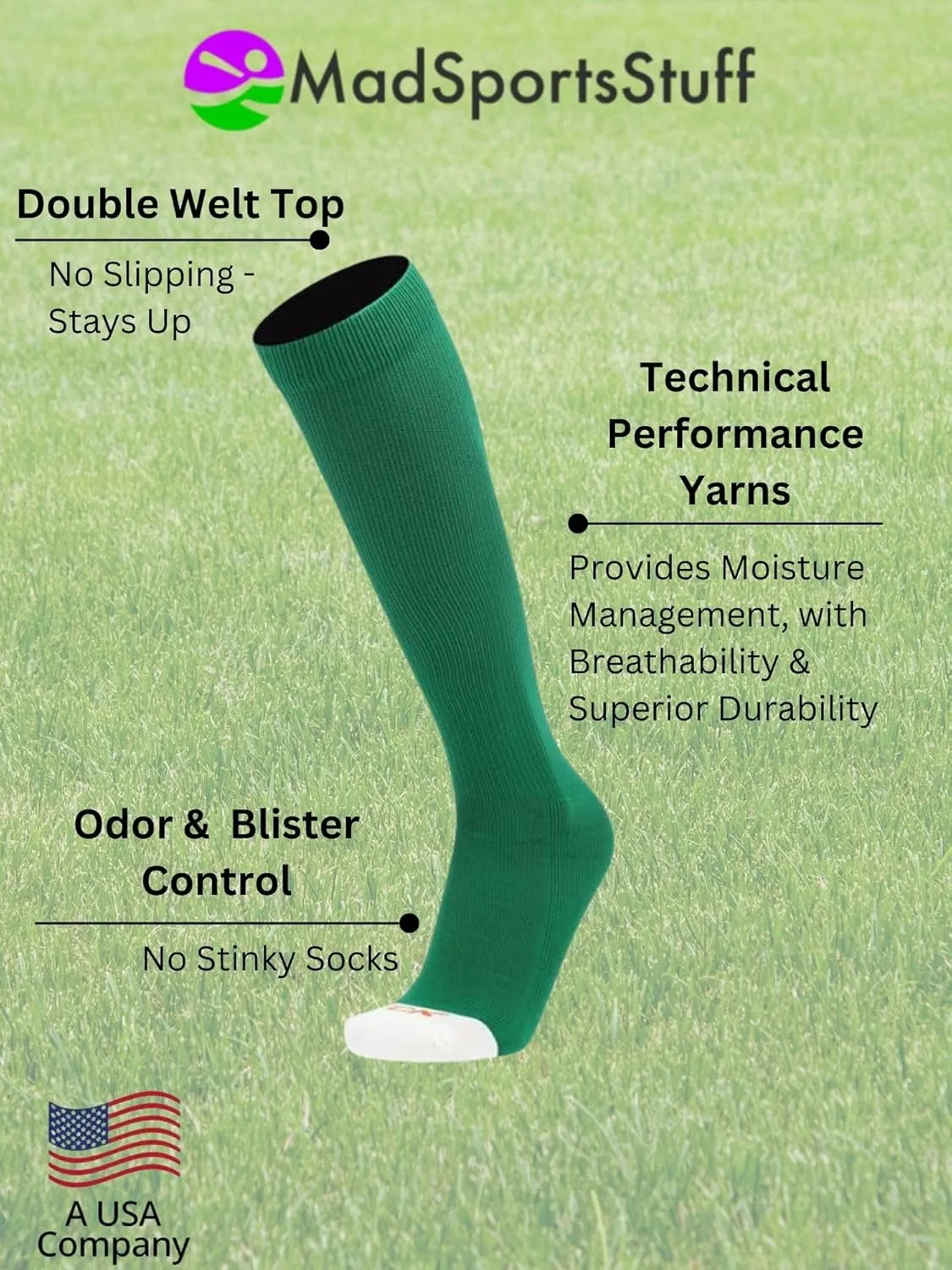 MadSportsStuff Softball or Baseball Socks and Belt Combo - Youth and Adult Sizes Boys and Girls Men and Women