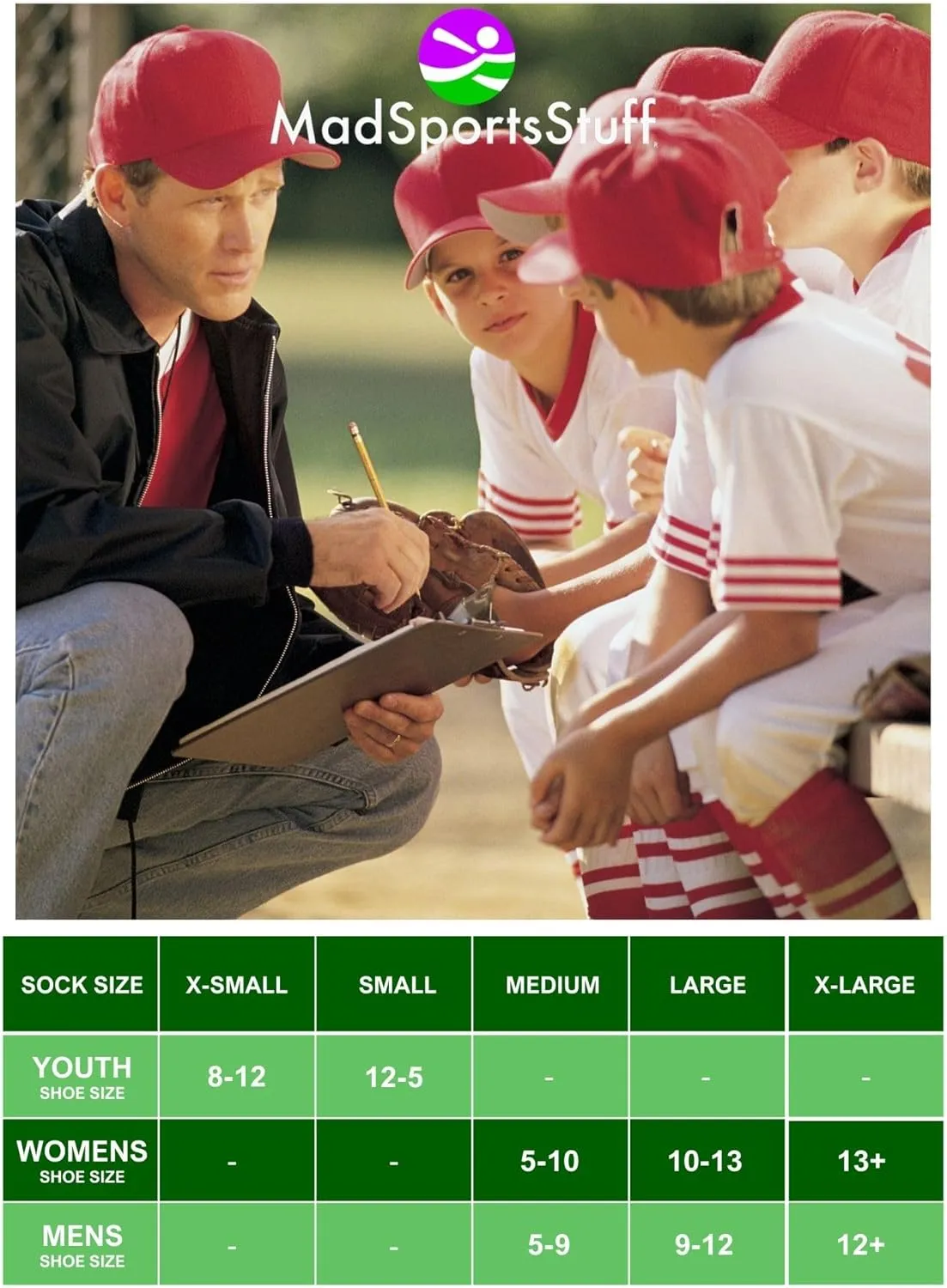 MadSportsStuff Softball or Baseball Socks and Belt Combo - Youth and Adult Sizes Boys and Girls Men and Women