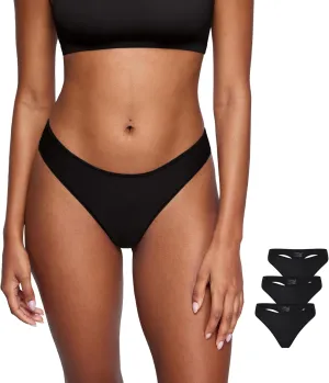 Magneticfit Thongs for Women Stretch Sexy Underwear Comfort Tagless Thong Low Rise Breathable Panties 3 Pack