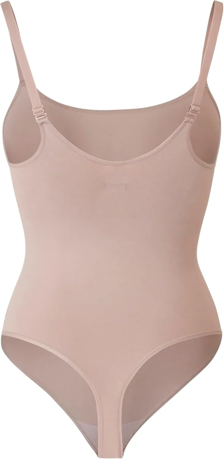 Maidenform Womens Seamless Shapewear, Tummy Control Thong Bodysuit, Firm Control Thong Body Shaper