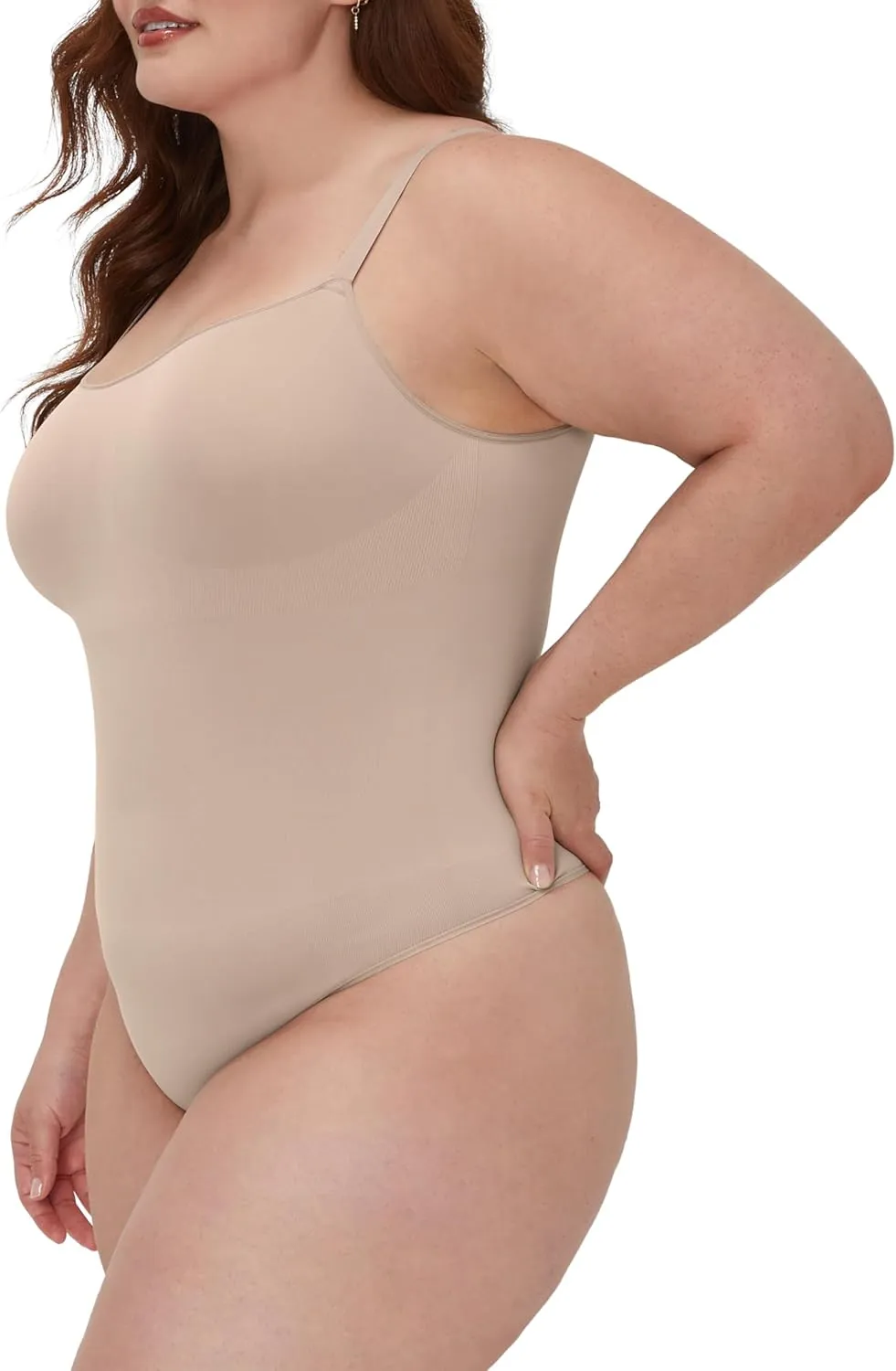 Maidenform Womens Seamless Shapewear, Tummy Control Thong Bodysuit, Firm Control Thong Body Shaper