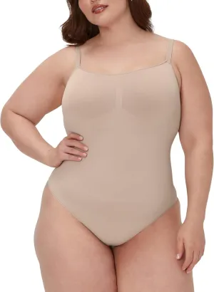 Maidenform Womens Seamless Shapewear, Tummy Control Thong Bodysuit, Firm Control Thong Body Shaper