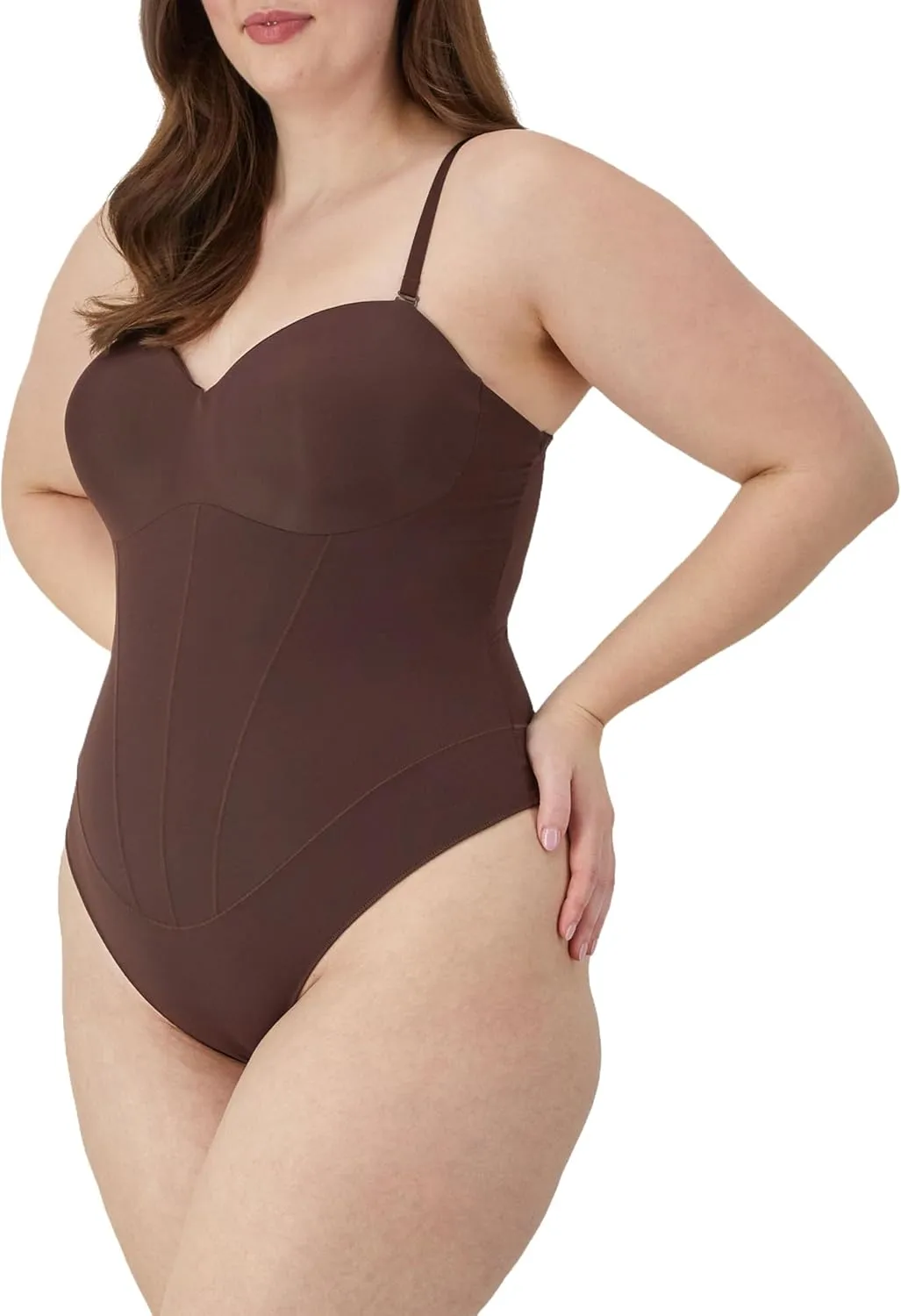 Maidenform Womens Tummy Shaping Thong Bodysuit, Multiway Thong Shaper, Firm Control