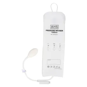 Medical Pressure Infusion Bag – 1000ml, IV Pole Infusion Sack with 3-Way Stopcock, Color-Coded Gauge | Medical Supplies & Equipment (1 Each)