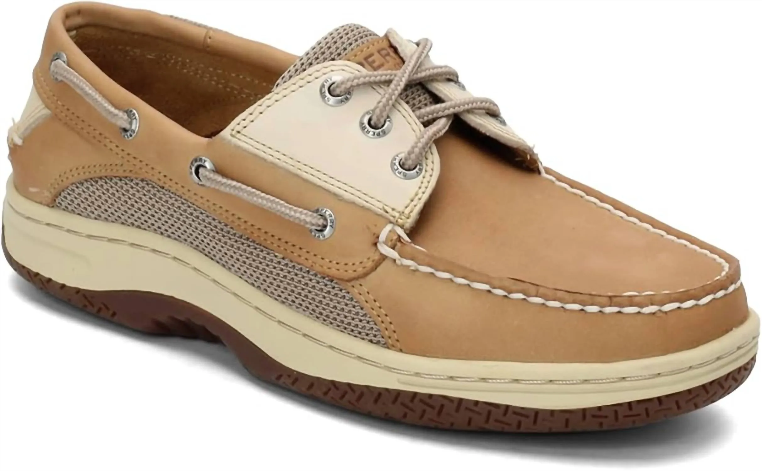 Men's Billfish 3-Eye Boat Shoe In Tan/beige
