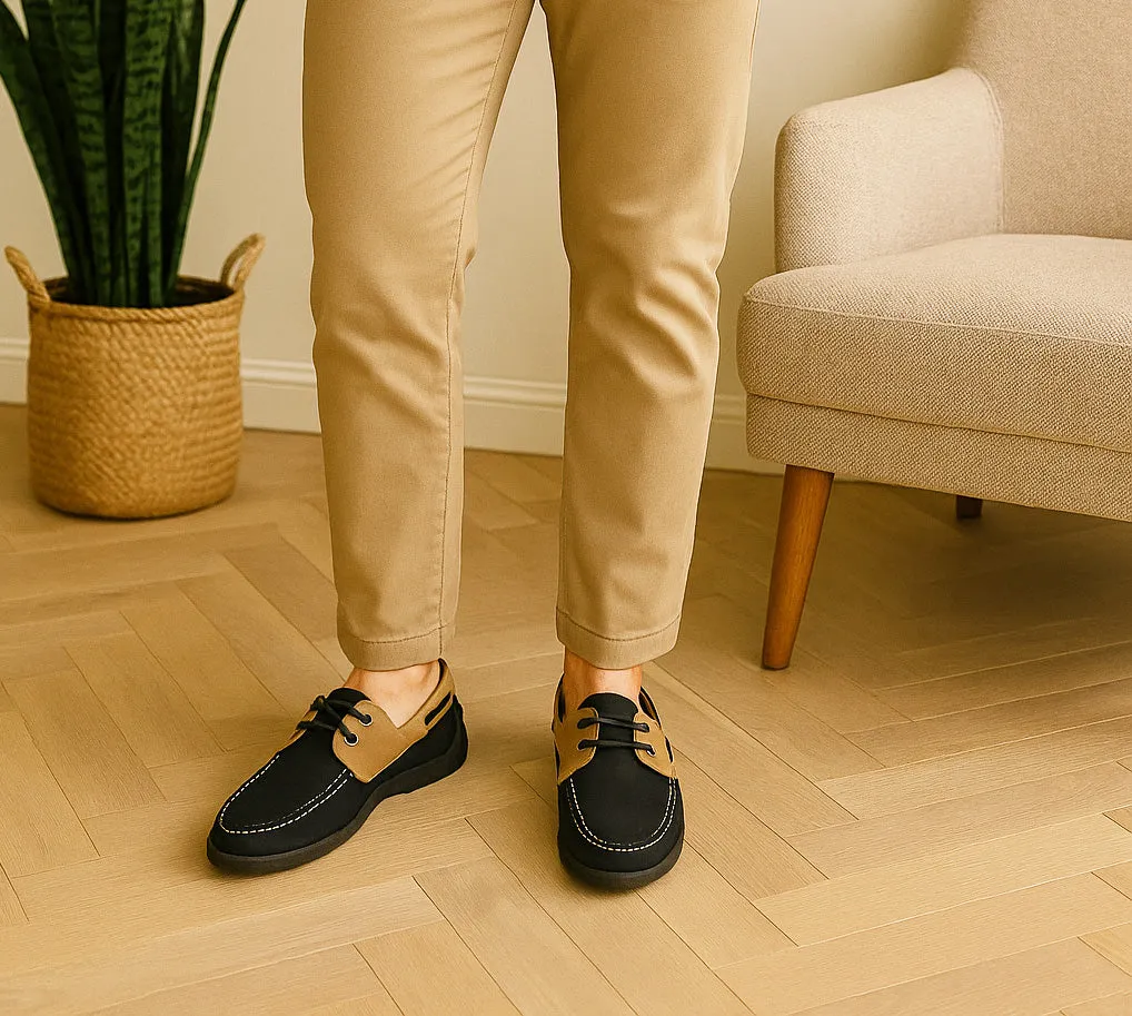 Mens Boat Shoes Lace Up Flat Deck Shoe Two Tone Casual Smart Gents Sailing Loafers