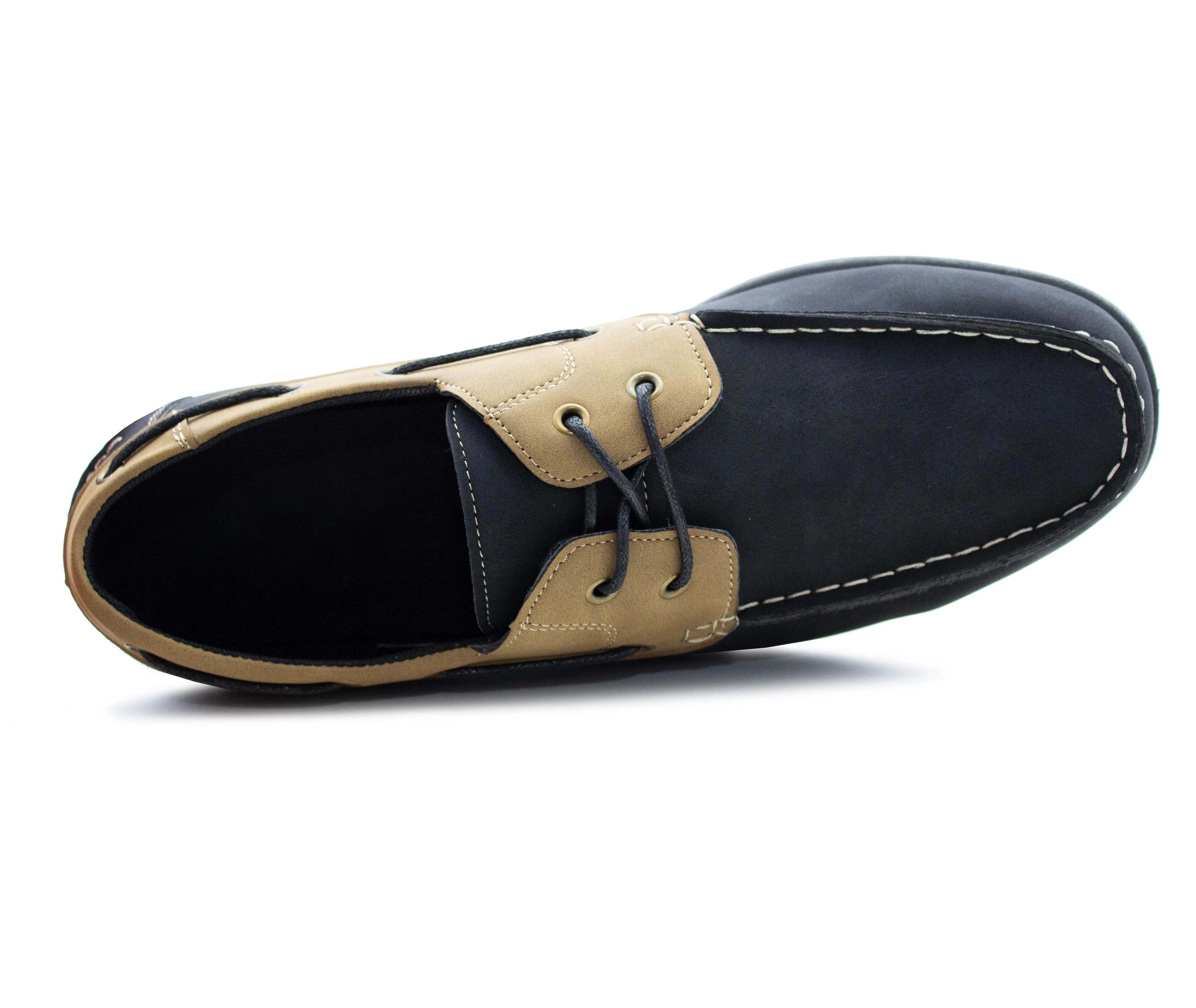 Mens Boat Shoes Lace Up Flat Deck Shoe Two Tone Casual Smart Gents Sailing Loafers