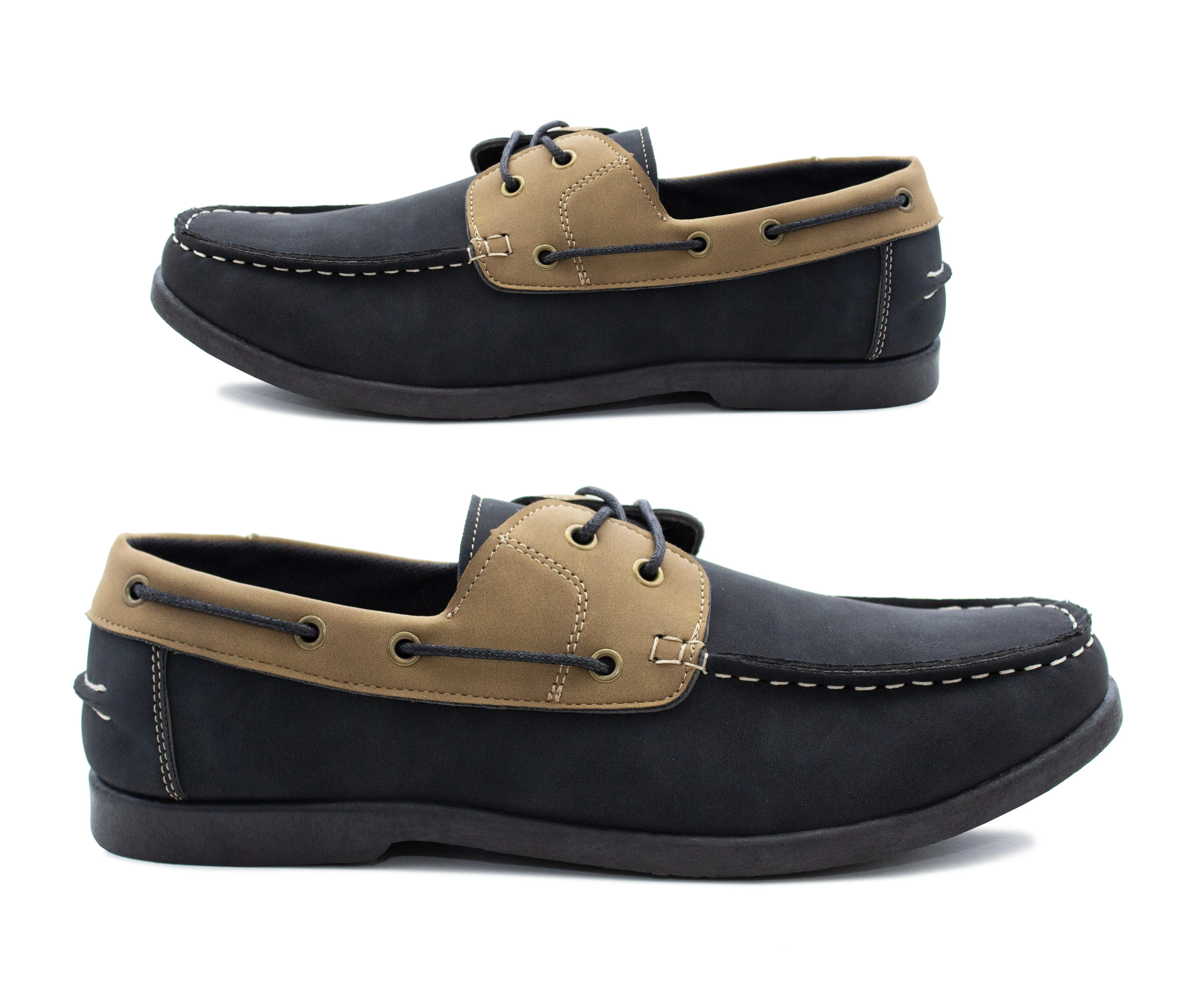 Mens Boat Shoes Lace Up Flat Deck Shoe Two Tone Casual Smart Gents Sailing Loafers