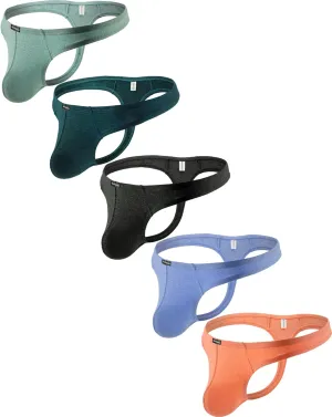 Men's Breathable Modal Thong Sexy Stretch Cotton Low Rise Hipster Underwear