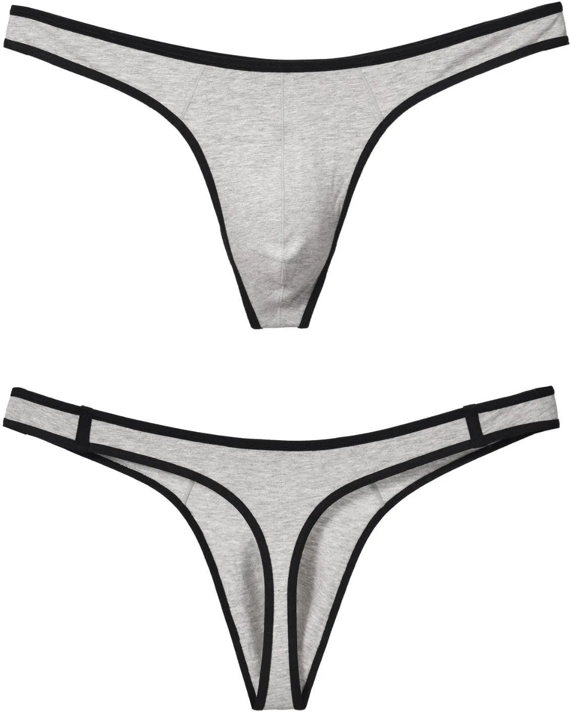 Men's Cotton Thong Low Rise Y-Back G-String Support Underwear 3 Pack