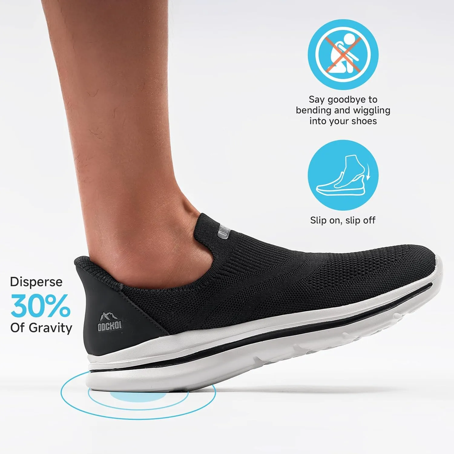 Men's Hands-Free Slip On Sneakers | Laceless Walking Shoes for Gym/Travel/Office