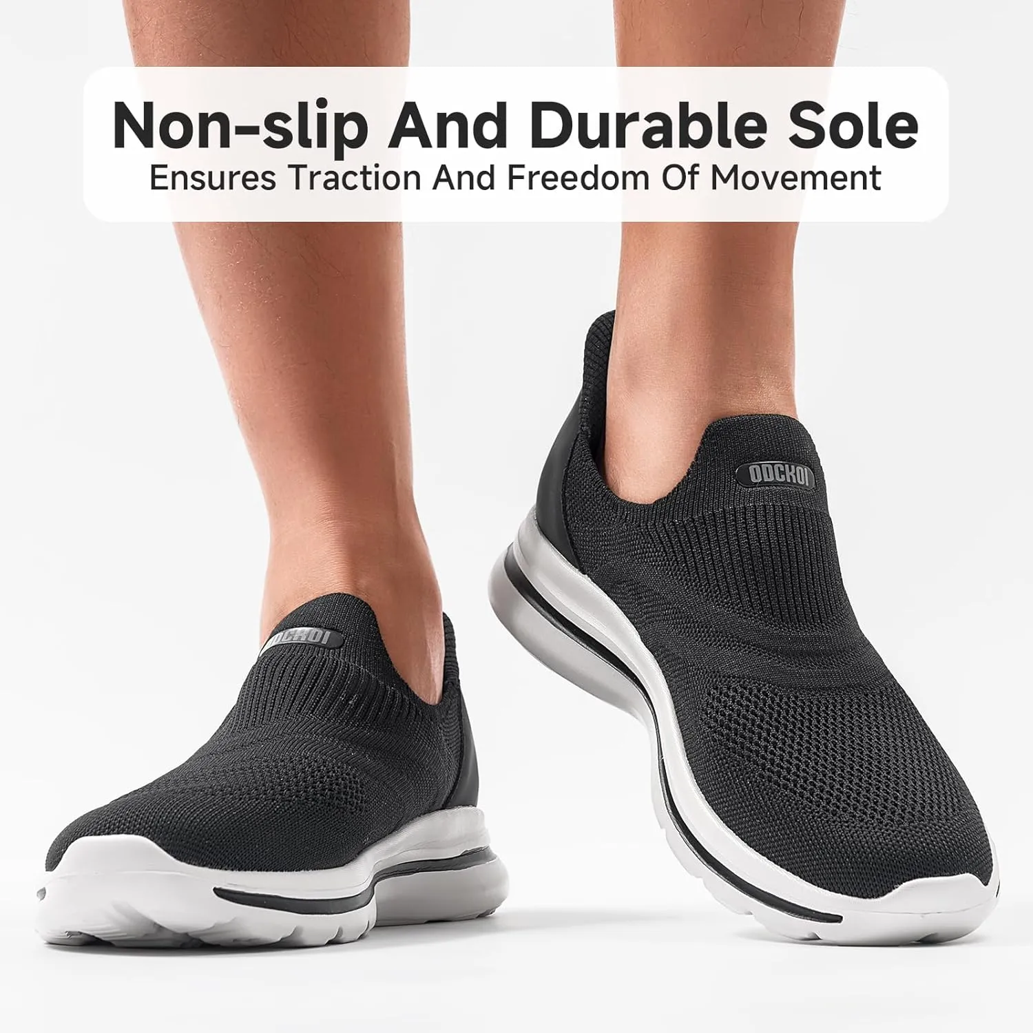 Men's Hands-Free Slip On Sneakers | Laceless Walking Shoes for Gym/Travel/Office