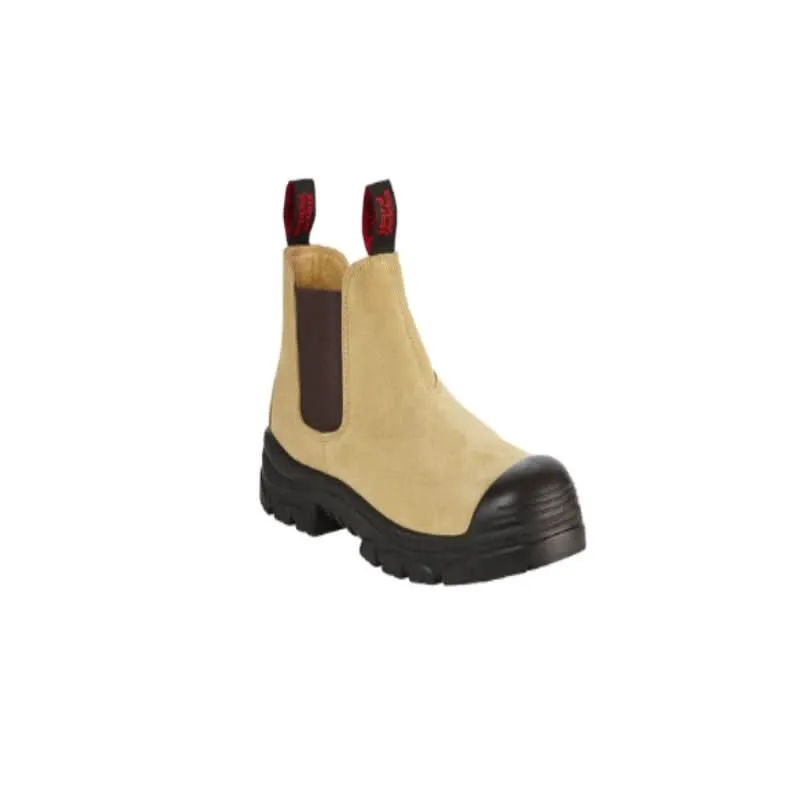 Mens Hard Yakka Grit Suede Pull Up Steel Cap Work Boots - Sand