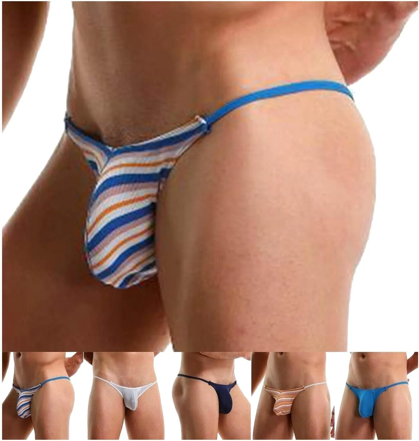 Men's Ice Silk Thong G String Lingerie For Men Sretch G-string T-back Micro