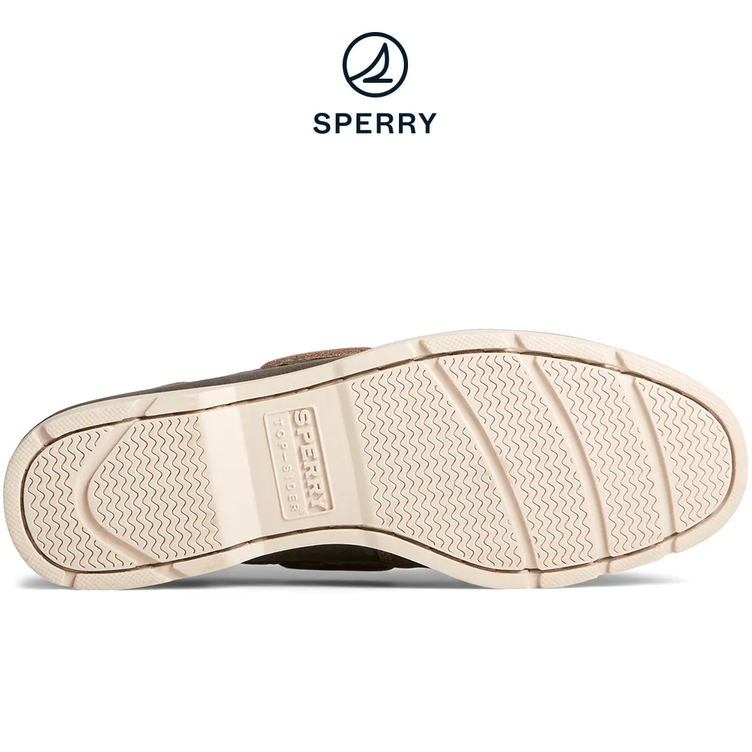 Men's Leeward 2-Eye Houndstooth Boat Shoe Olive (STS25397)