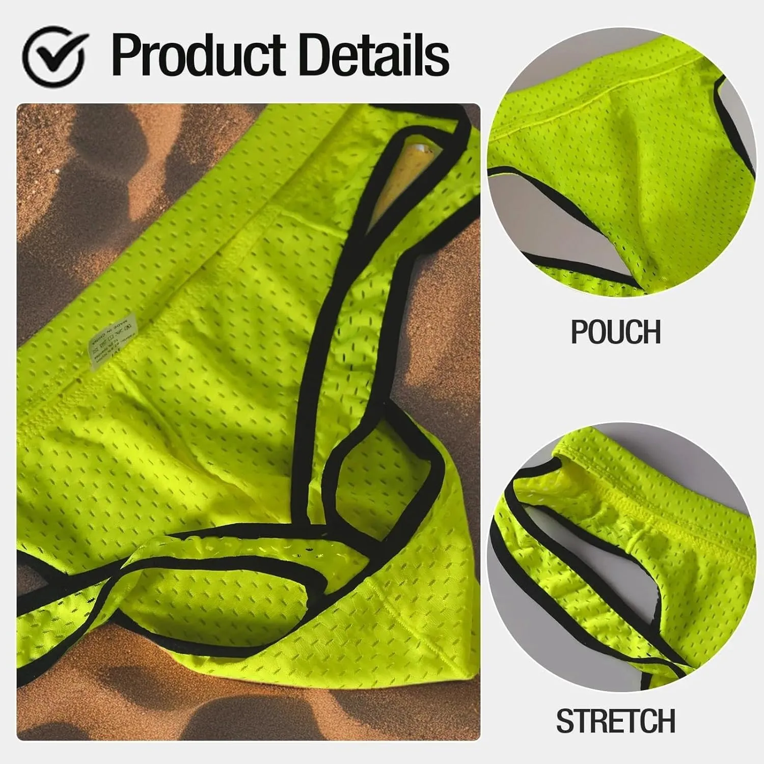 Men's Sports Jock Straps Thong U-Pouch Jockstraps Gym Running Mesh G-String Underwear