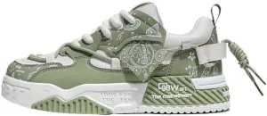 Men's Trendy Platform Lace-Up Sneakers for Walking, Jogging, and Casual Style