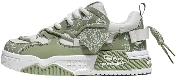 Men's Trendy Platform Lace-Up Sneakers for Walking, Jogging, and Casual Style