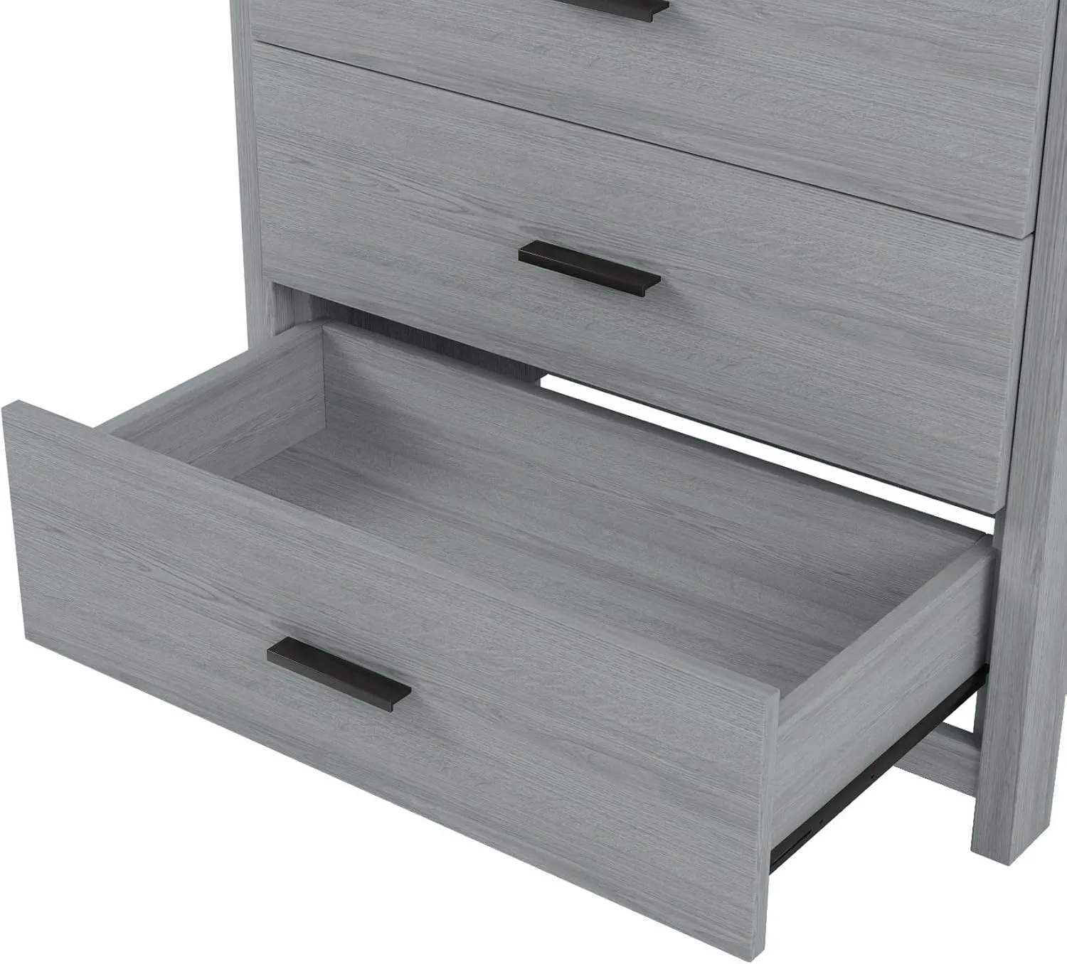 Merax 5 Drawer Tall Wooden Dresser for Bedroom, Retro Chests Office Storage Cabinet Furniture, Grey