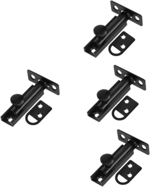 Mipcase 4pcs Double Door Latch Stainless Steel Door Lock Bolt Slide Lock No Drilling Installation Copper Construction